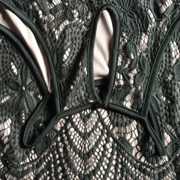 Love, Fire Dark Green Lace Strappy Dress-Size Medium - Picture 5 of 5
